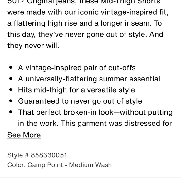 Levi’s 501 Mid Thigh shorts - Picture 9 of 10